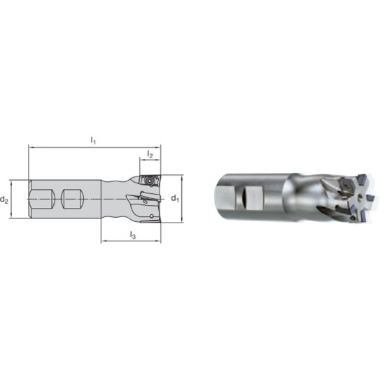 Picture of LMT Fette EMU90A17.100EI Milling 90.0°, End Mill Milling Cutter 1.000 Cutter Diameter